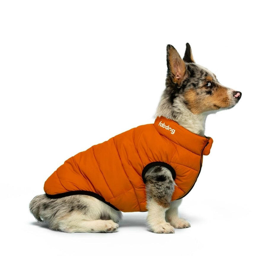 Fabdog - Olive &amp; Orange Pack N&#39; Go Reversible Puffer